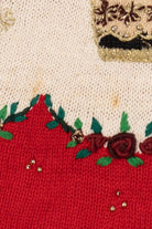 Vintage Red Beldoch Popper Tree Ugly Christmas Pullover (1990s)