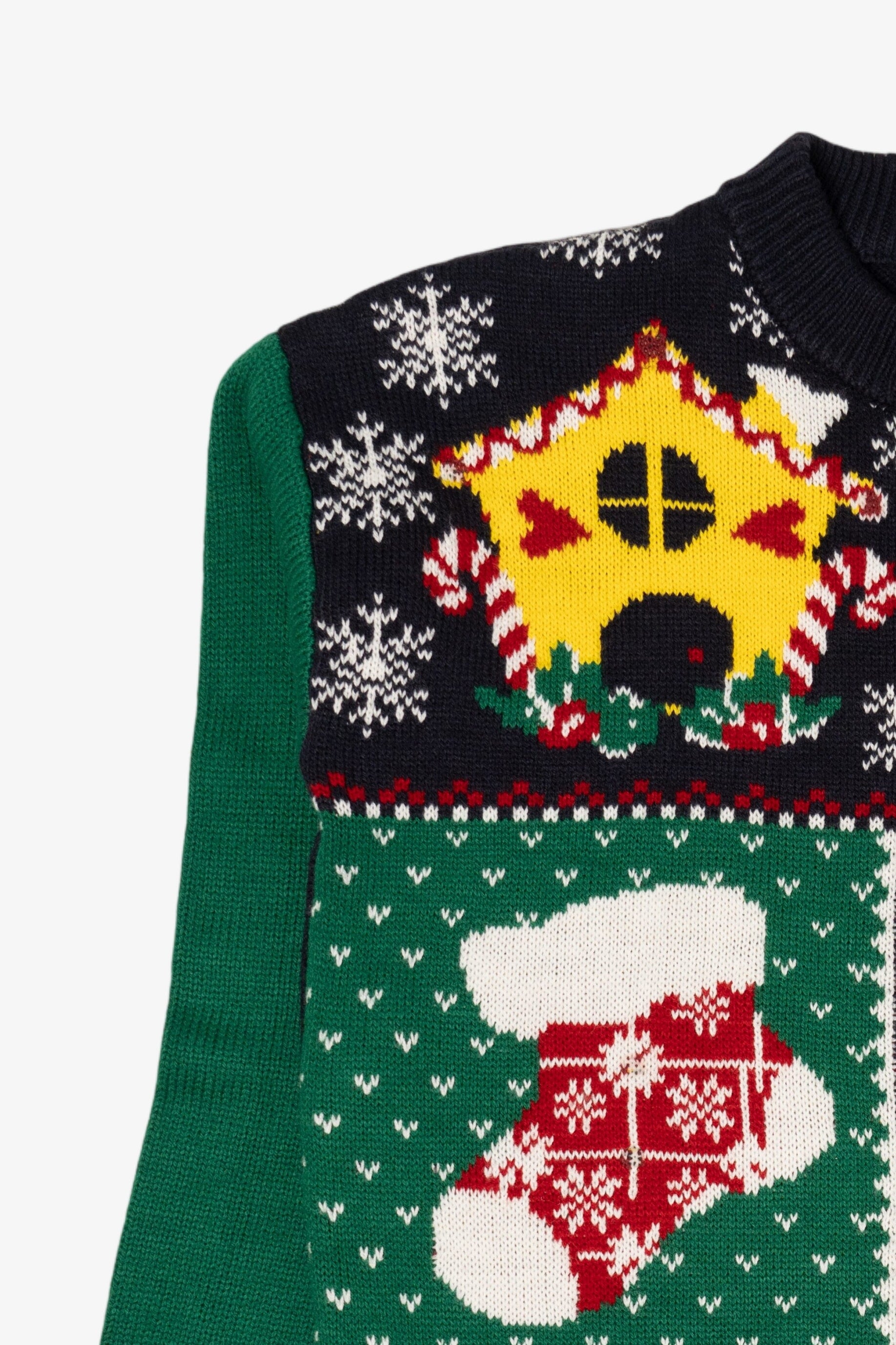 Vintage Color Block Ugly Christmas Pullover (1990s)