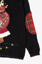 Vintage Black Kikit Santa Ugly Christmas Pullover (2000s)