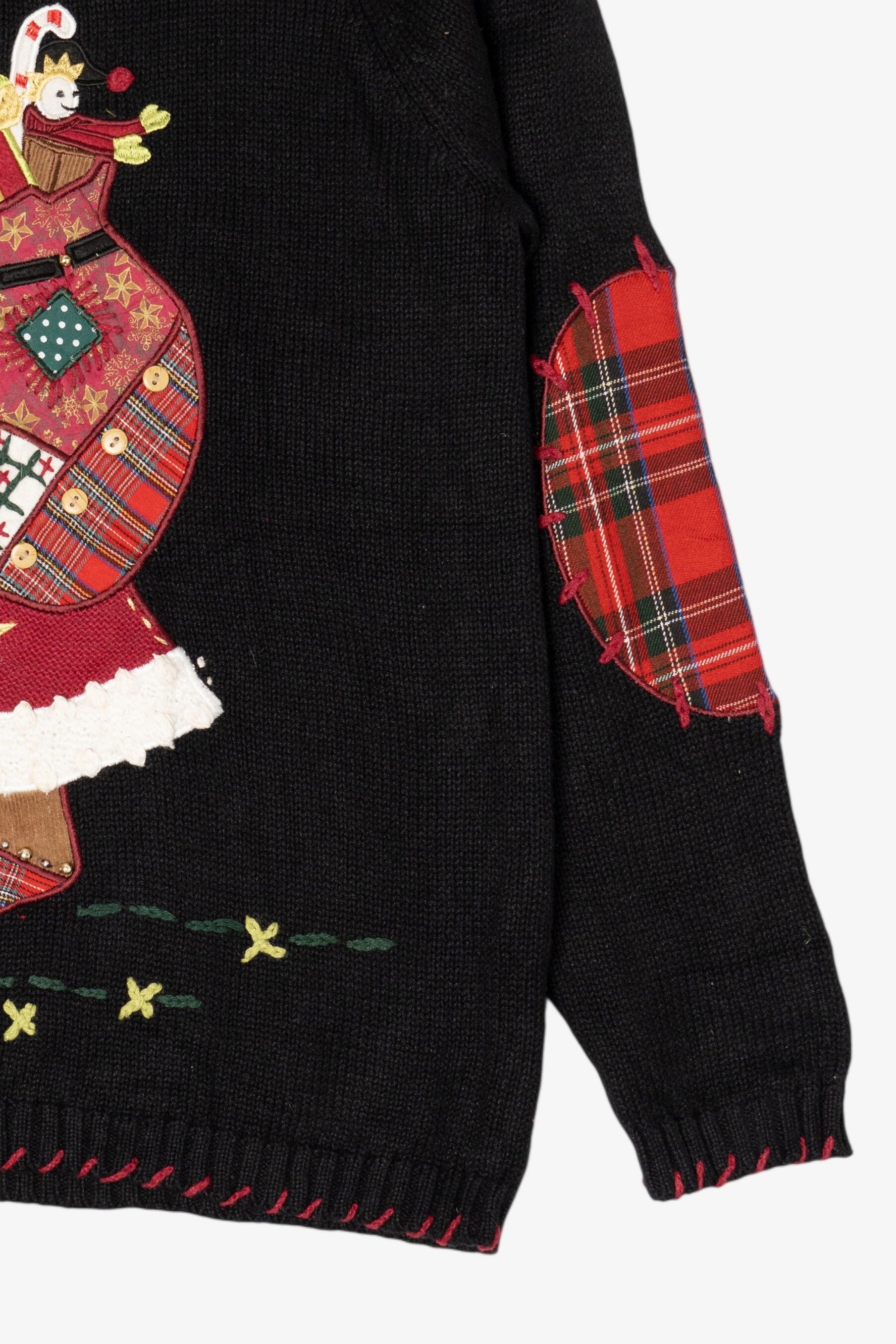Vintage Black Kikit Santa Ugly Christmas Pullover (2000s)
