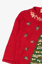 Vintage Red Heirloom Collectible Tree Ugly Christmas Pullover (1990s)