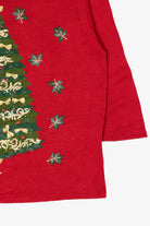 Vintage Red Heirloom Collectible Tree Ugly Christmas Pullover (1990s)