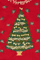 Vintage Red Heirloom Collectible Tree Ugly Christmas Pullover (1990s)