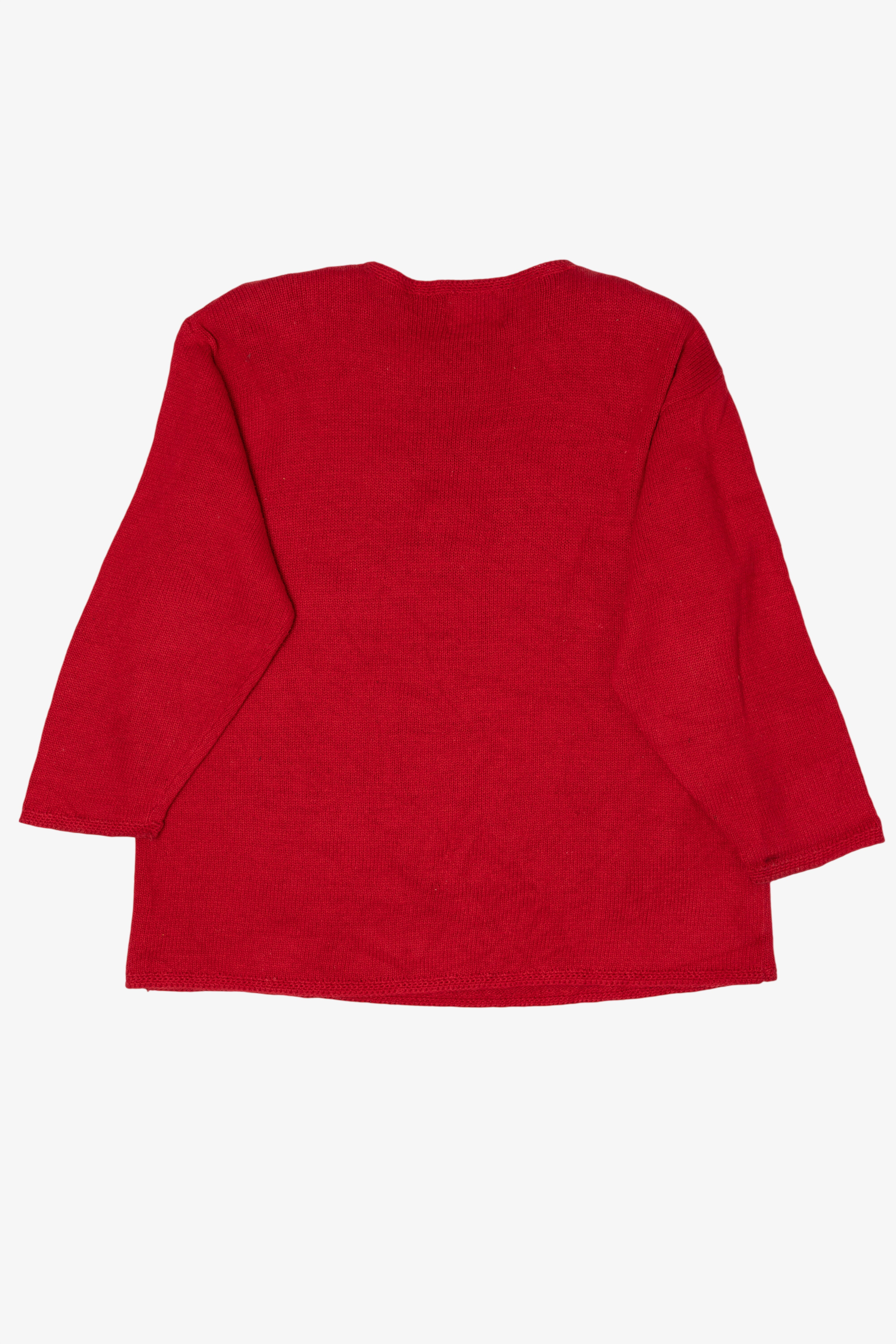 Vintage Red Heirloom Collectible Tree Ugly Christmas Pullover (1990s)