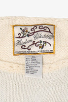 Vintage White Heirloom Collectible Santa Saint Nick Ugly Christmas Pullover (1990s)