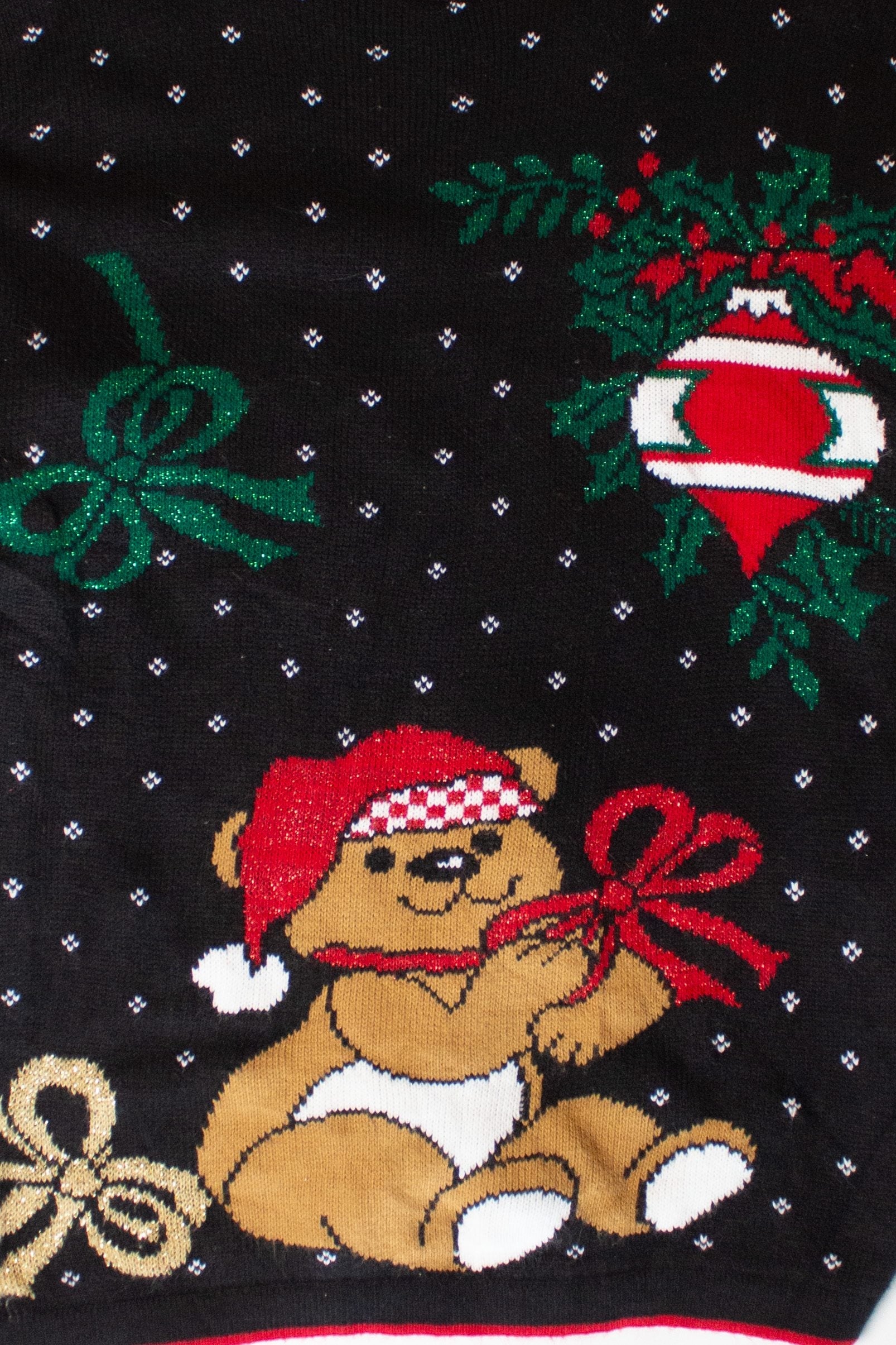 Vintage Happy Bear Ugly Christmas Sweater (1990s)
