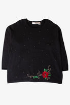 Black Flower Christmas Sweater (2000s)