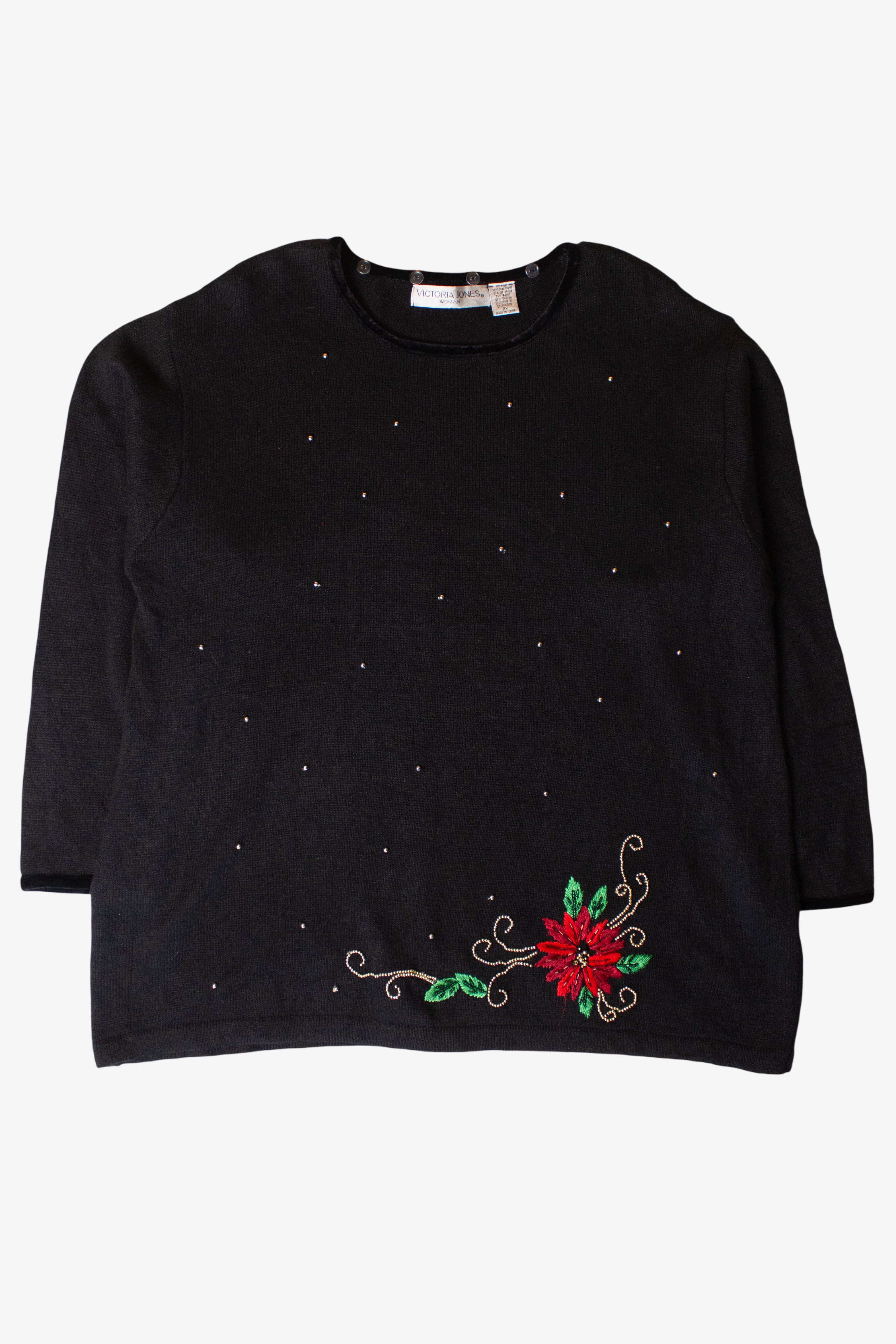 Black Flower Christmas Sweater (2000s)