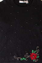 Black Flower Christmas Sweater (2000s)