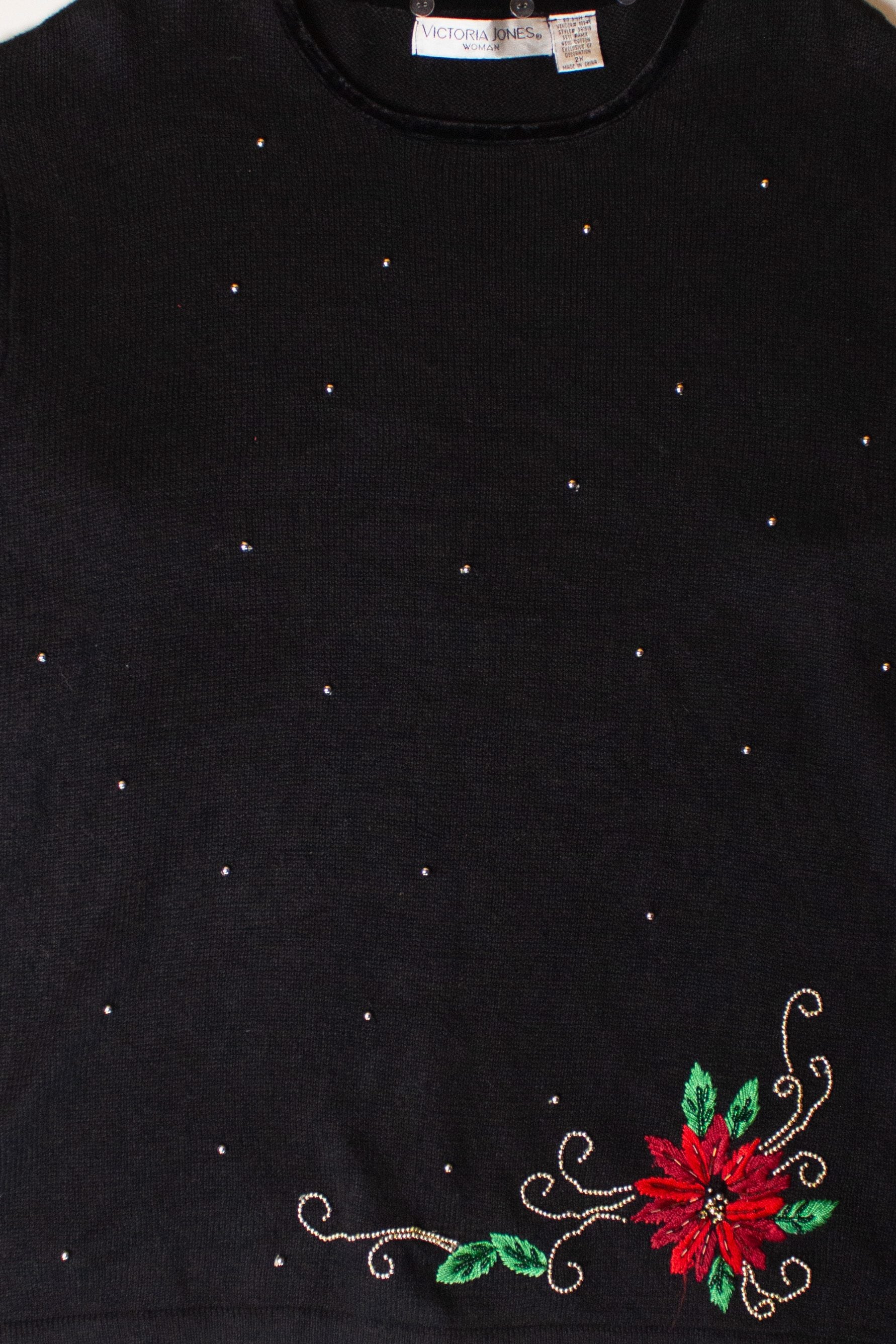 Black Flower Christmas Sweater (2000s)