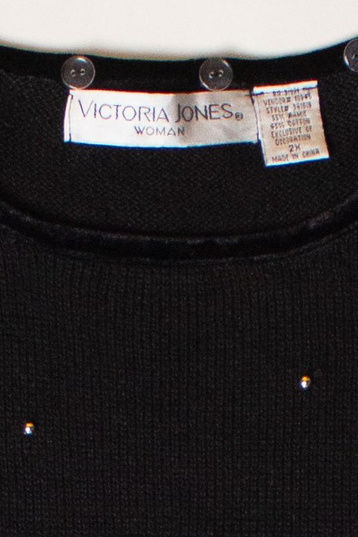 Black Flower Christmas Sweater (2000s)