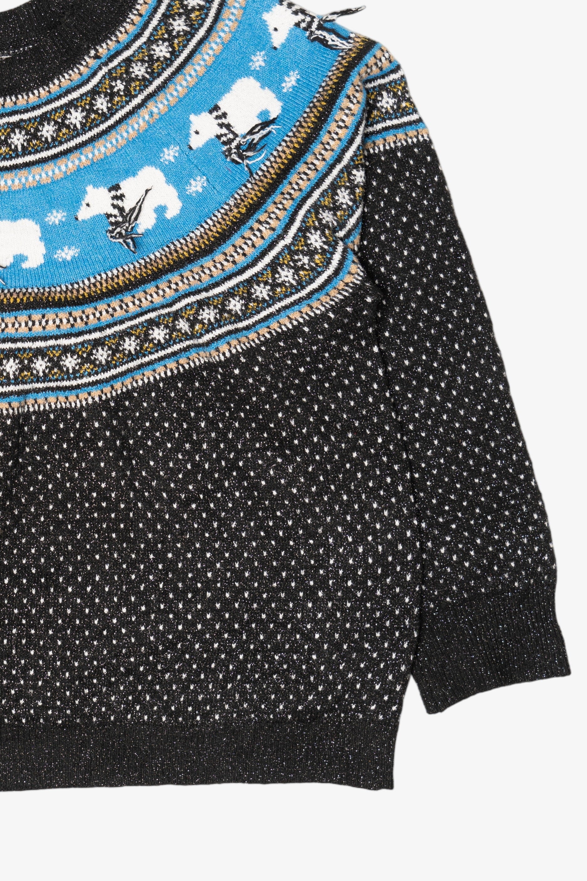 Black Holiday Time Polar Bears Ugly Christmas Pullover (2010s)