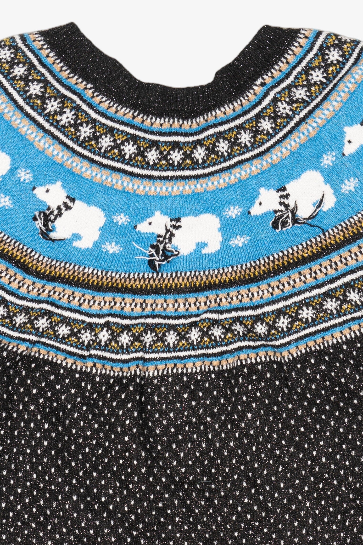 Black Holiday Time Polar Bears Ugly Christmas Pullover (2010s)