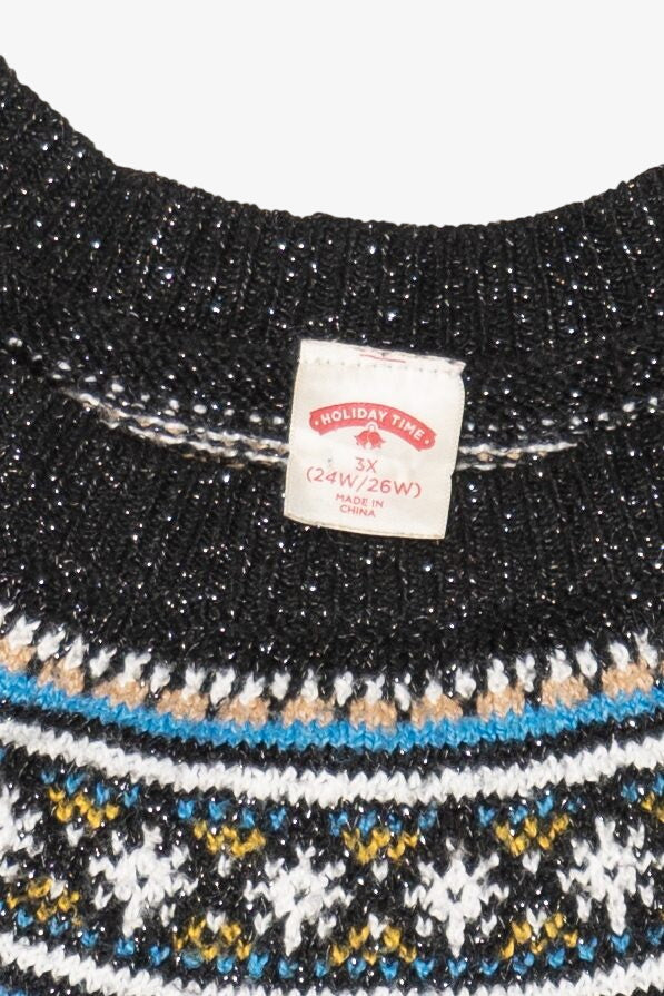 Black Holiday Time Polar Bears Ugly Christmas Pullover (2010s)