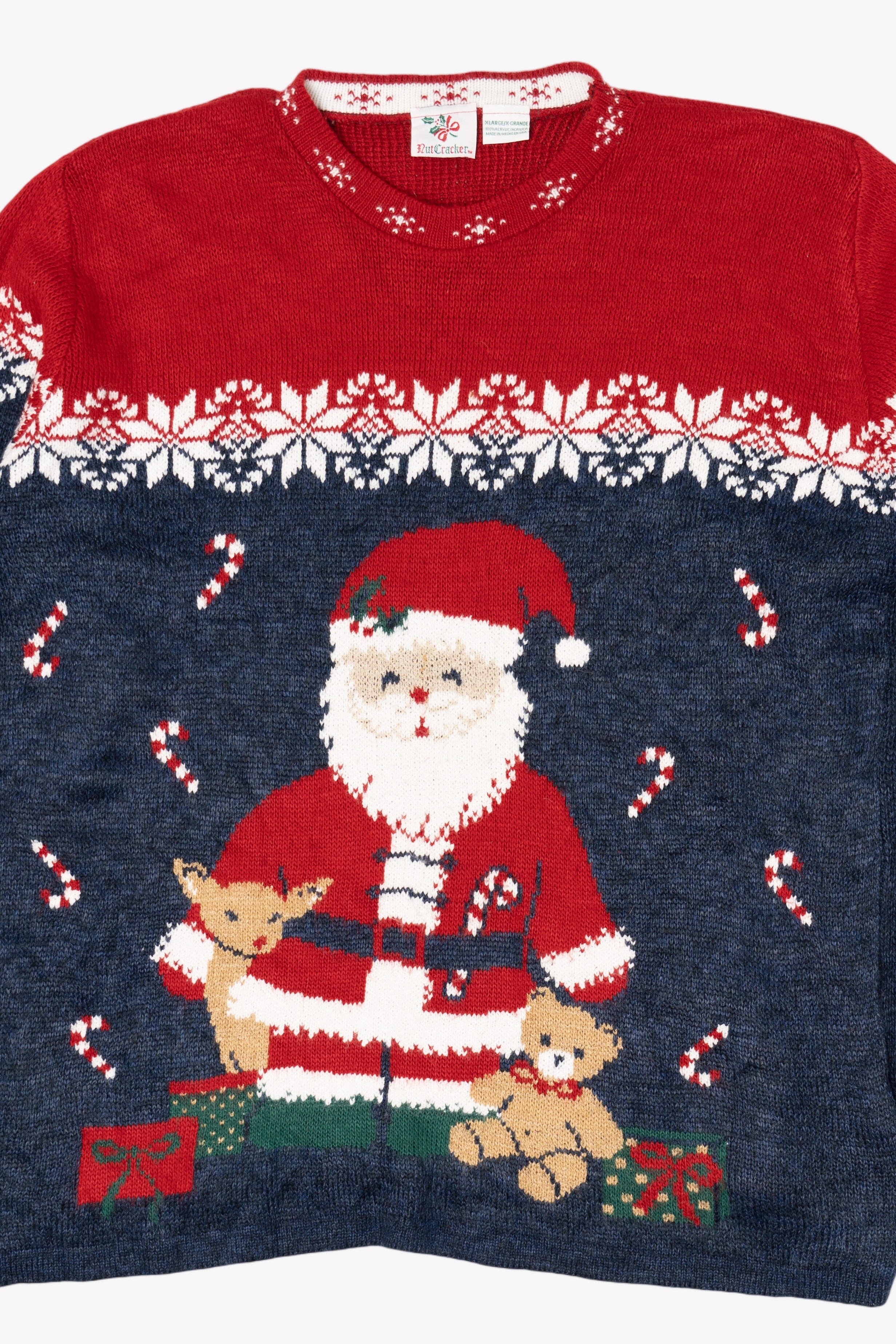 Vintage Red Nutcracker Santa Ugly Christmas Pullover (1990s)