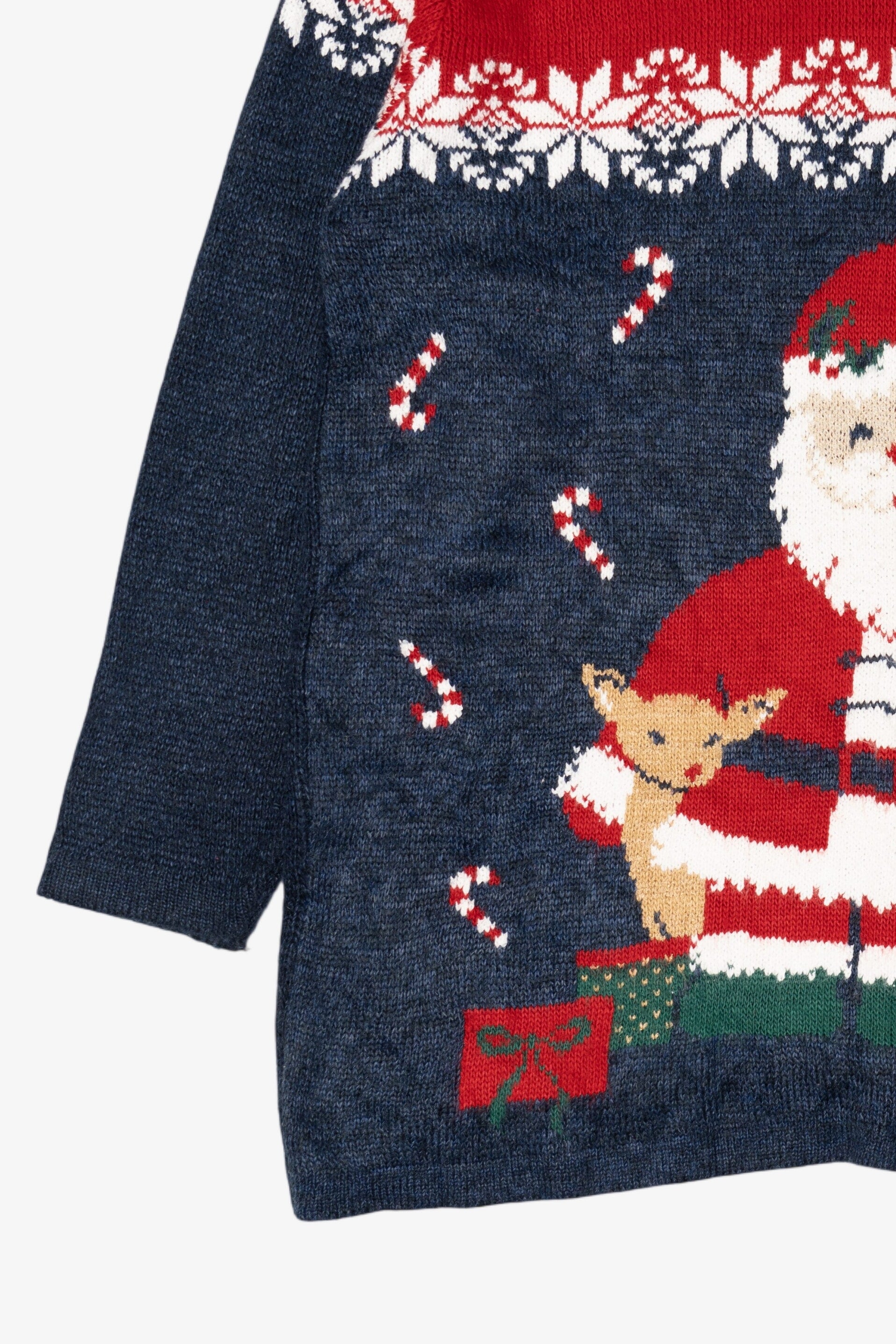 Vintage Red Nutcracker Santa Ugly Christmas Pullover (1990s)