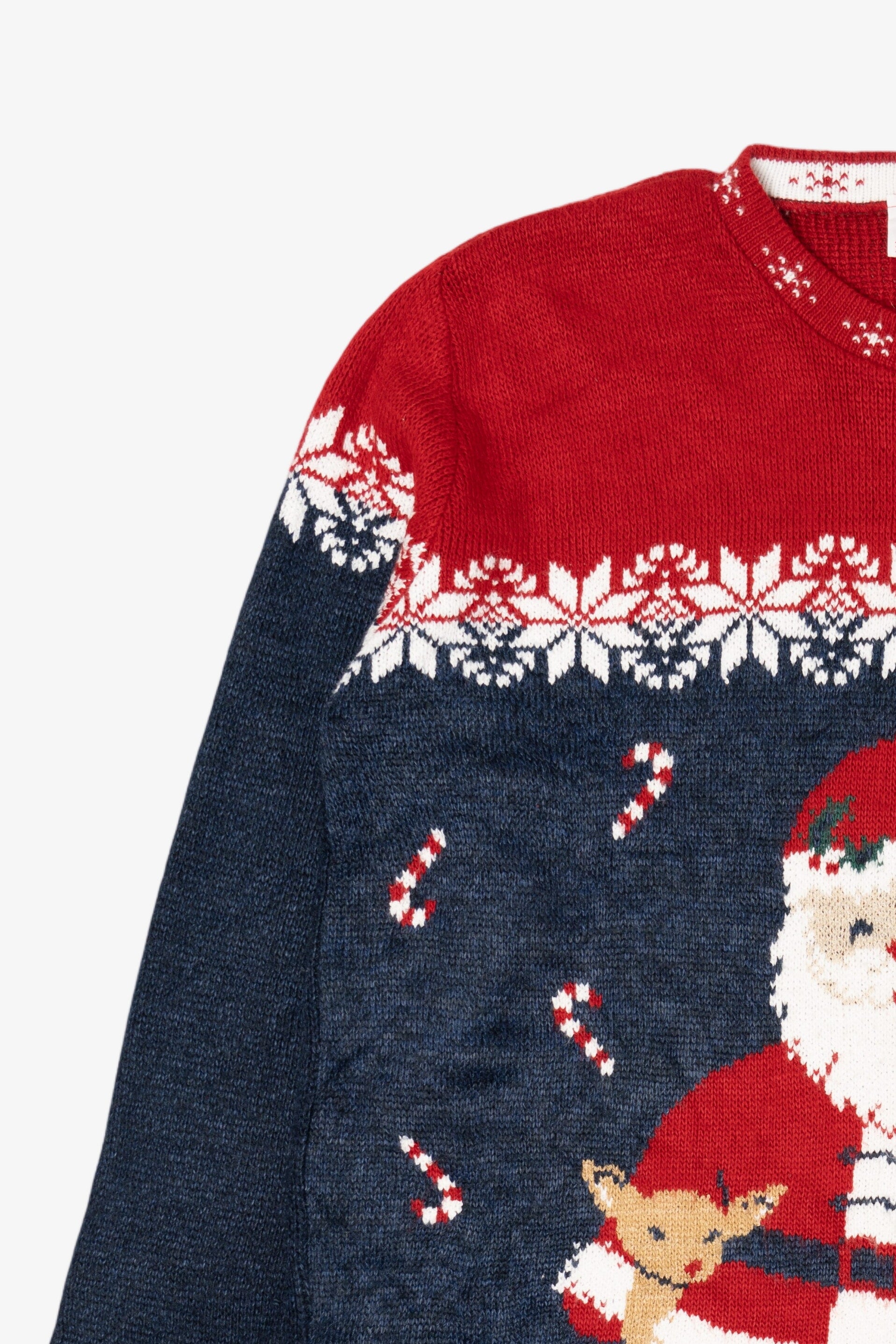 Vintage Red Nutcracker Santa Ugly Christmas Pullover (1990s)