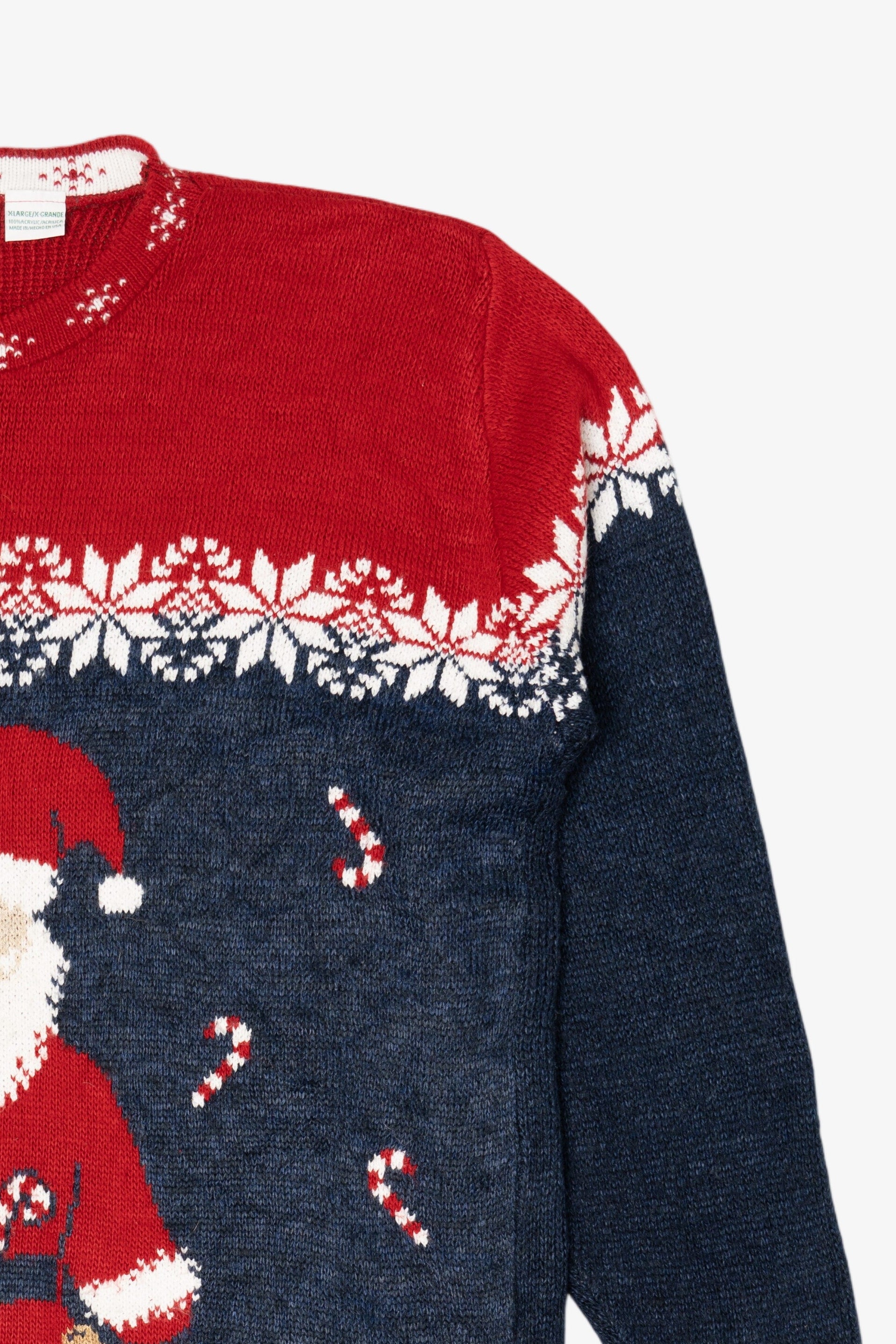 Vintage Red Nutcracker Santa Ugly Christmas Pullover (1990s)