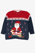 Vintage Red Nutcracker Santa Ugly Christmas Pullover (1990s)