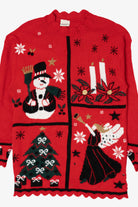 Vintage Red Classic Elements Ugly Christmas Pullover (1990s)