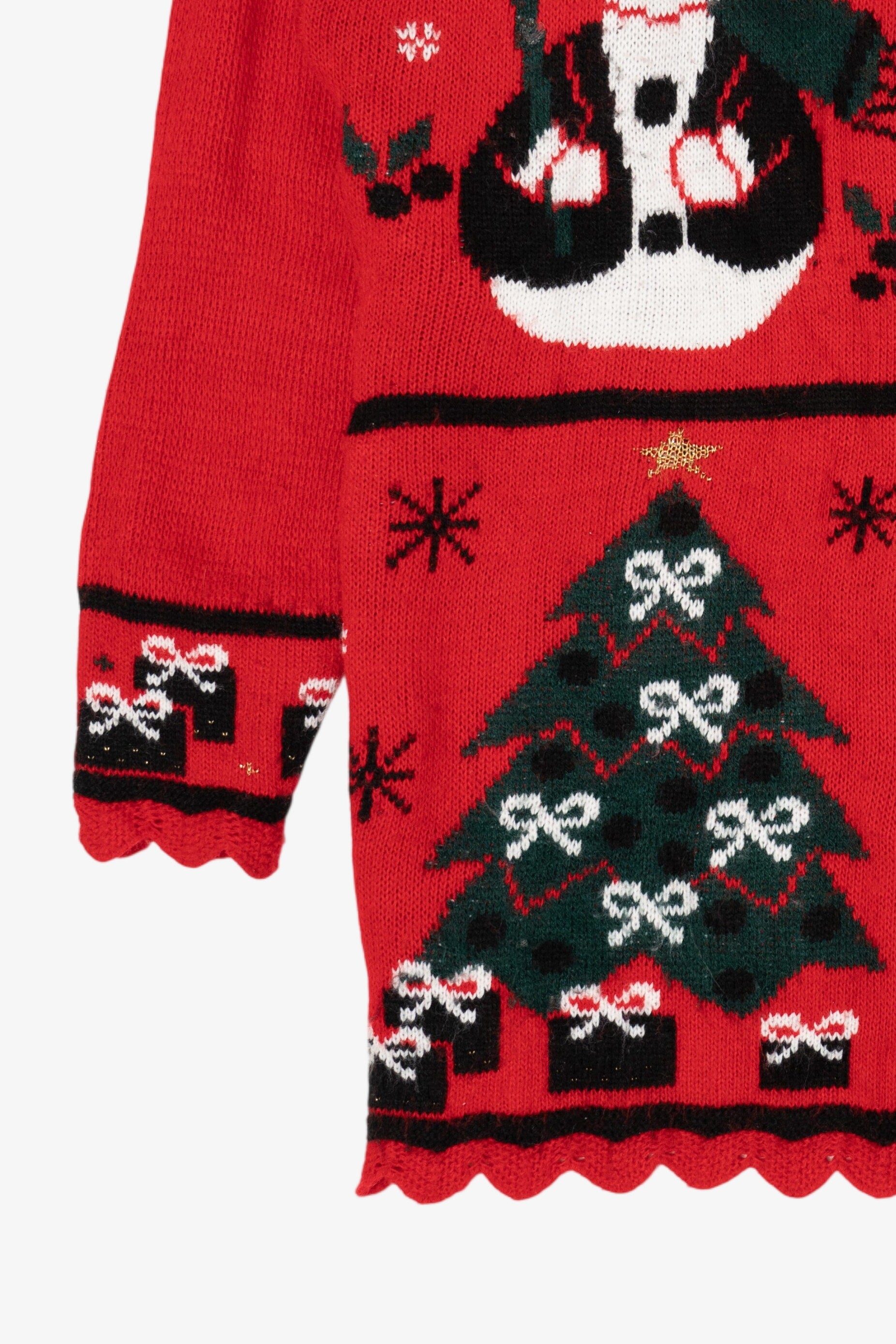 Vintage Red Classic Elements Ugly Christmas Pullover (1990s)