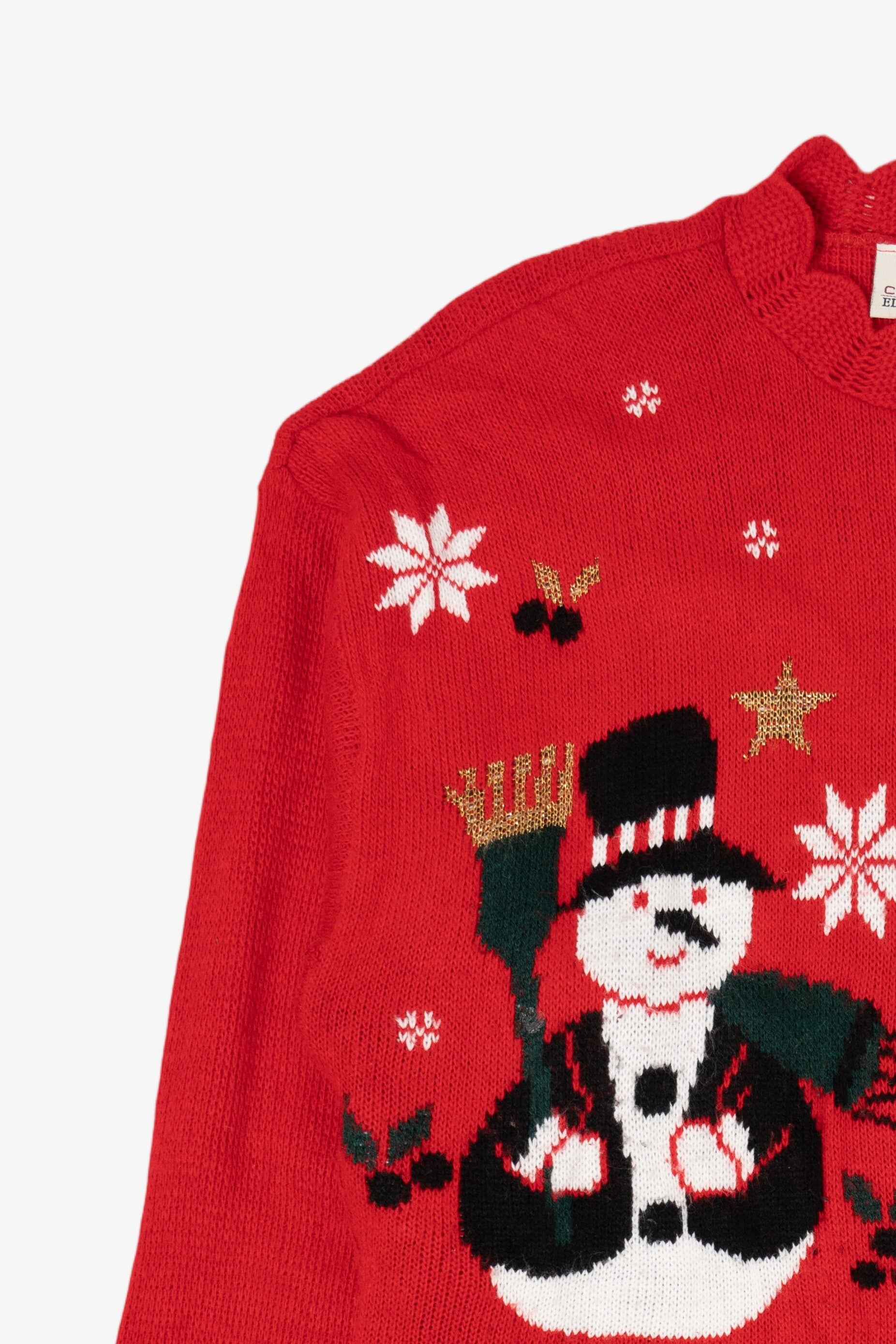 Vintage Red Classic Elements Ugly Christmas Pullover (1990s)
