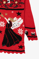 Vintage Red Classic Elements Ugly Christmas Pullover (1990s)