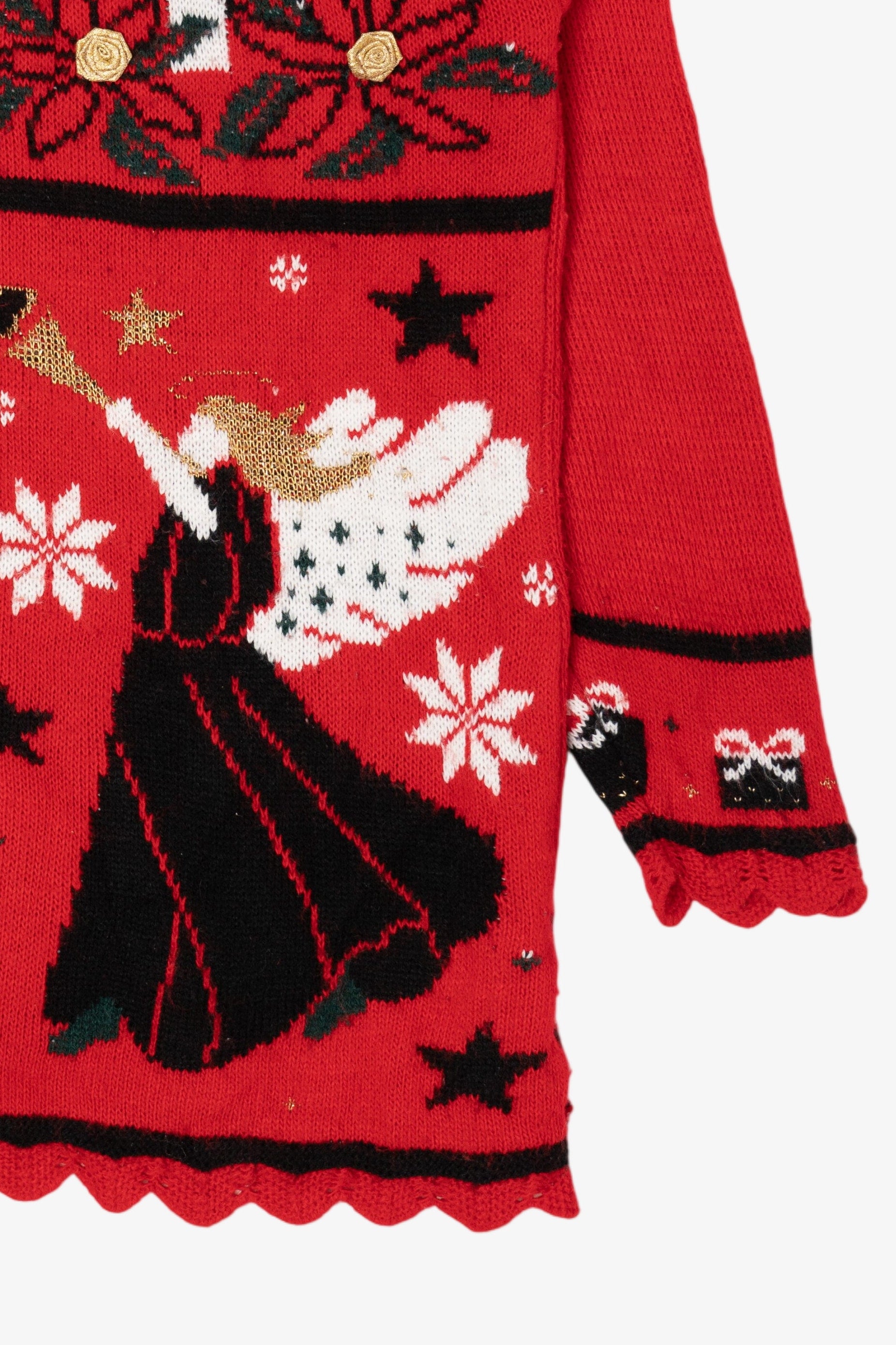 Vintage Red Classic Elements Ugly Christmas Pullover (1990s)