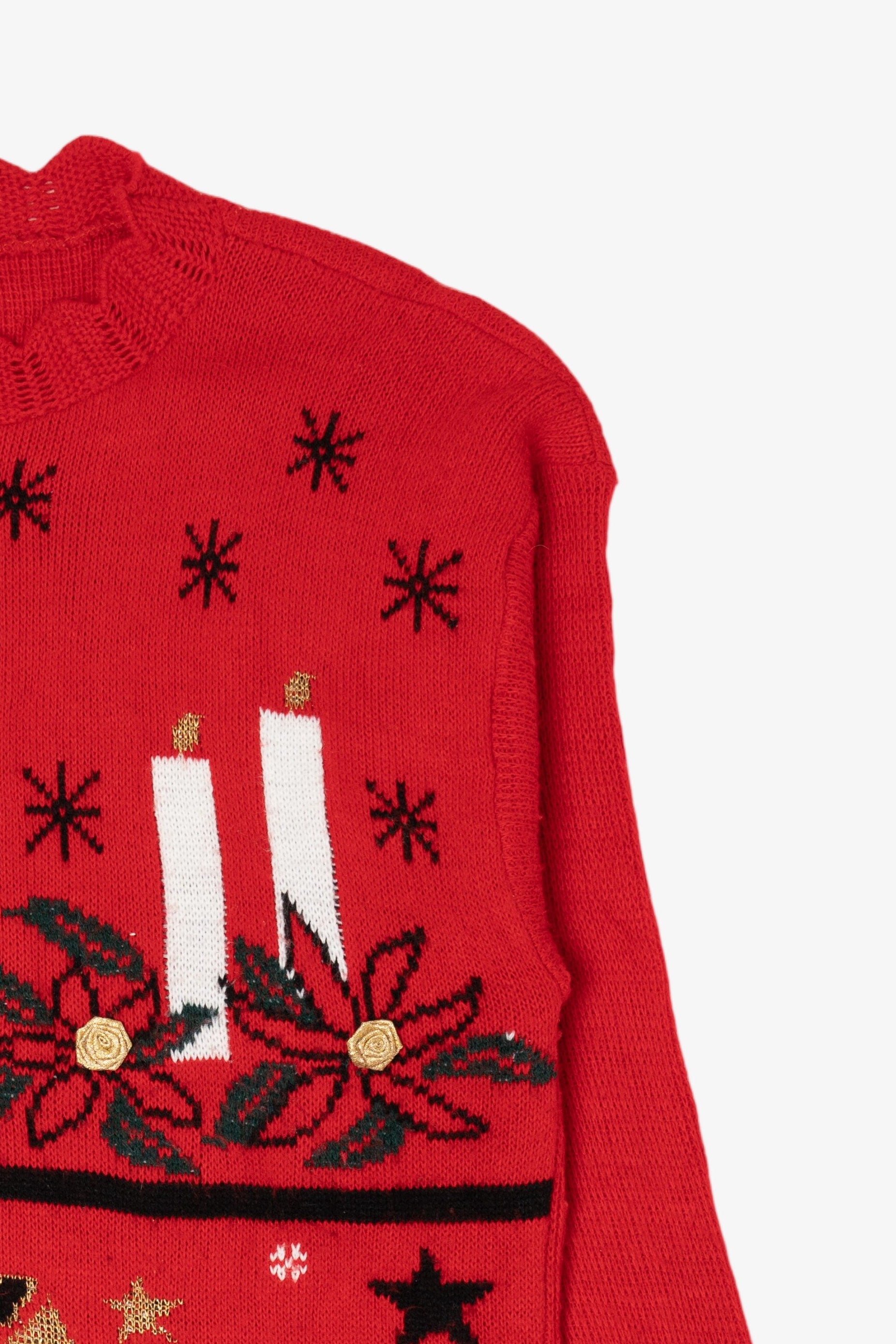 Vintage Red Classic Elements Ugly Christmas Pullover (1990s)