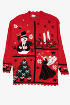 Vintage Red Classic Elements Ugly Christmas Pullover (1990s)