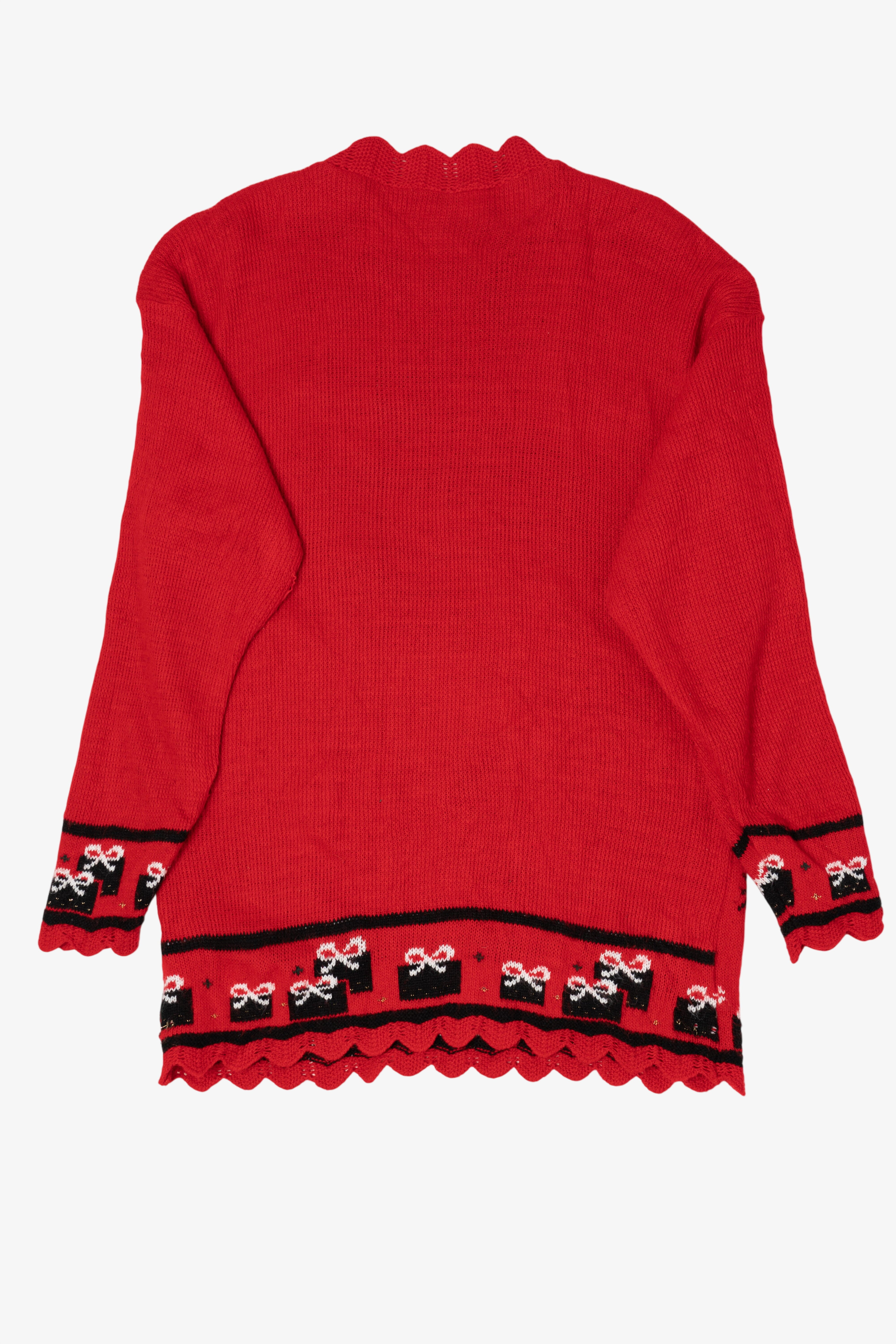 Vintage Red Classic Elements Ugly Christmas Pullover (1990s)