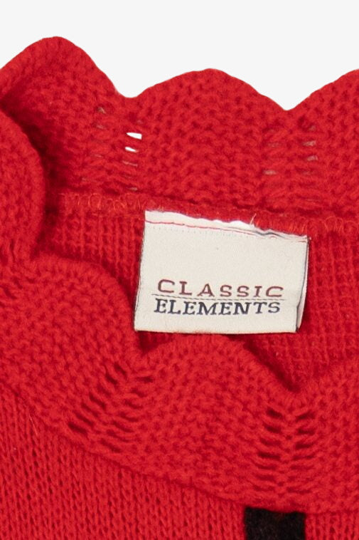 Vintage Red Classic Elements Ugly Christmas Pullover (1990s)