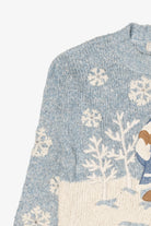 Vintage Light Blue Mandal Bay Teddy Bear Ugly Christmas Pullover (1990s)