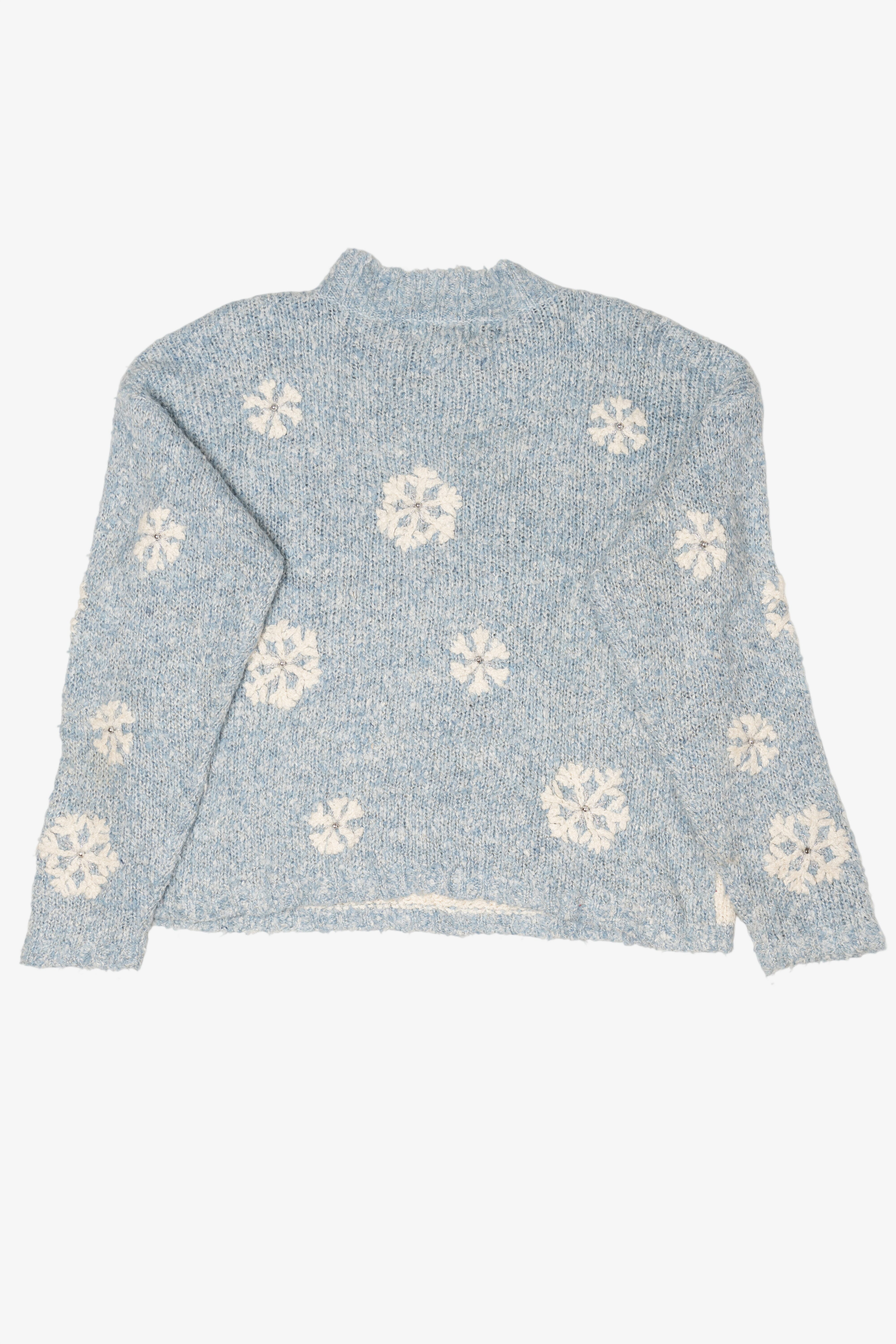 Vintage Light Blue Mandal Bay Teddy Bear Ugly Christmas Pullover (1990s)
