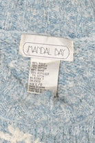 Vintage Light Blue Mandal Bay Teddy Bear Ugly Christmas Pullover (1990s)