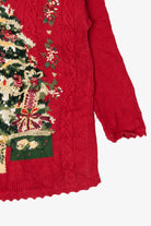 Vintage Red Heirloom Collectible Tree With Presents Ugly Christmas Pullover (2000s)