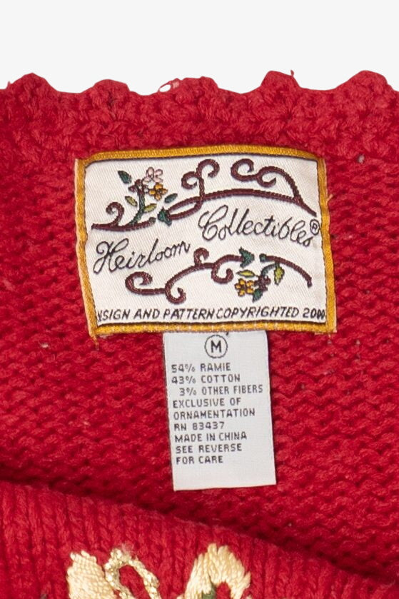 Vintage Red Heirloom Collectible Tree With Presents Ugly Christmas Pullover (2000s)