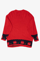 Vintage Red Nutcracker Teddy Bears Ugly Christmas Pullover (1990s)