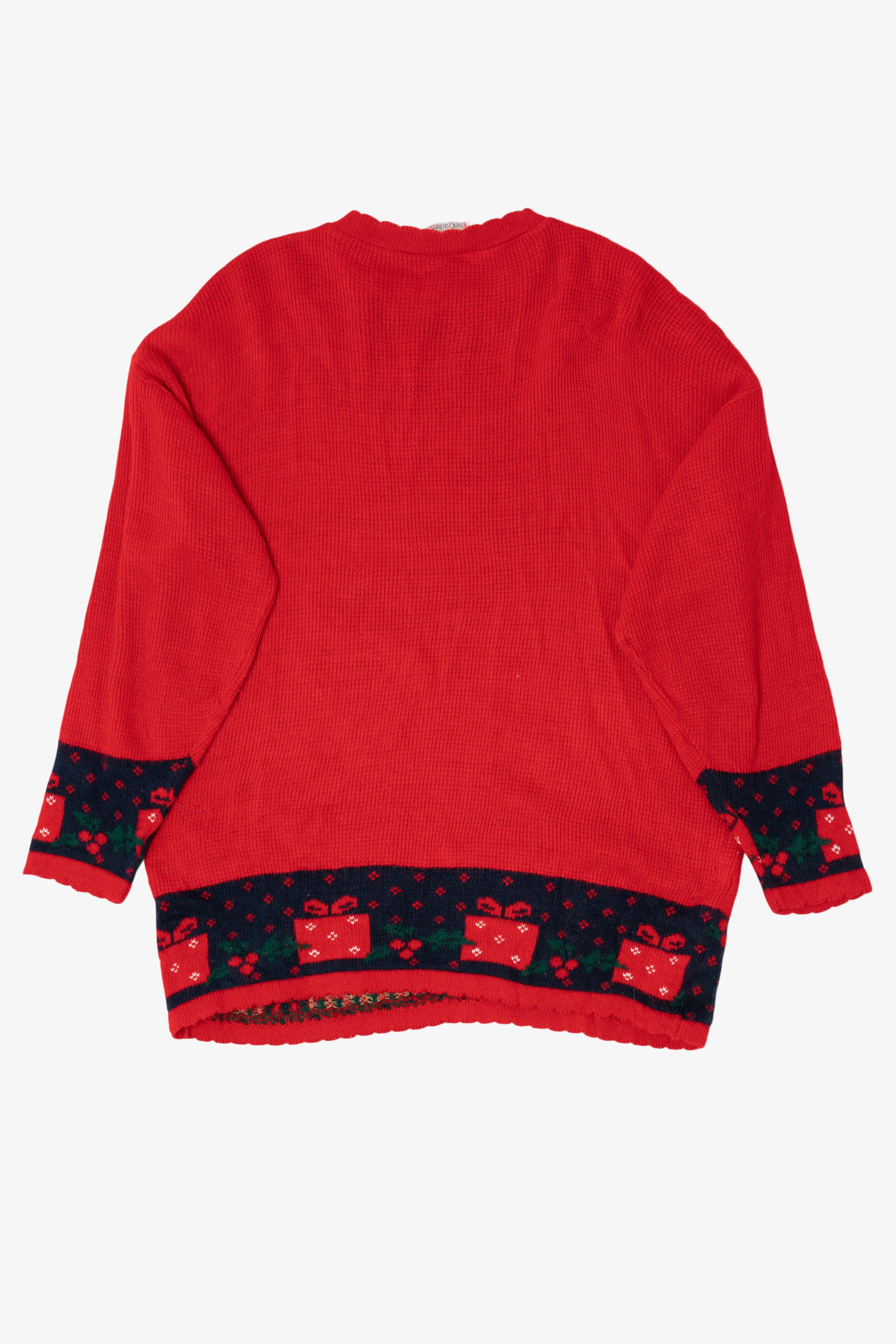 Vintage Red Nutcracker Teddy Bears Ugly Christmas Pullover (1990s)