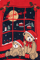 Vintage Red Nutcracker Teddy Bears Ugly Christmas Pullover (1990s)