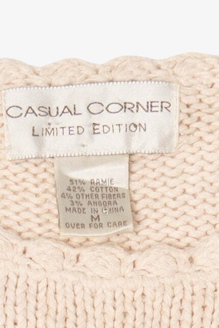Vintage White Casual Corner Children Around Tree Ugly Christmas Pullover (1990s)