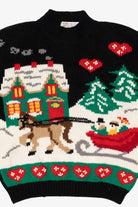 Vintage Black Karen Scott Sleigh Ride Ugly Christmas Pullover (1990s)