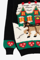 Vintage Black Karen Scott Sleigh Ride Ugly Christmas Pullover (1990s)