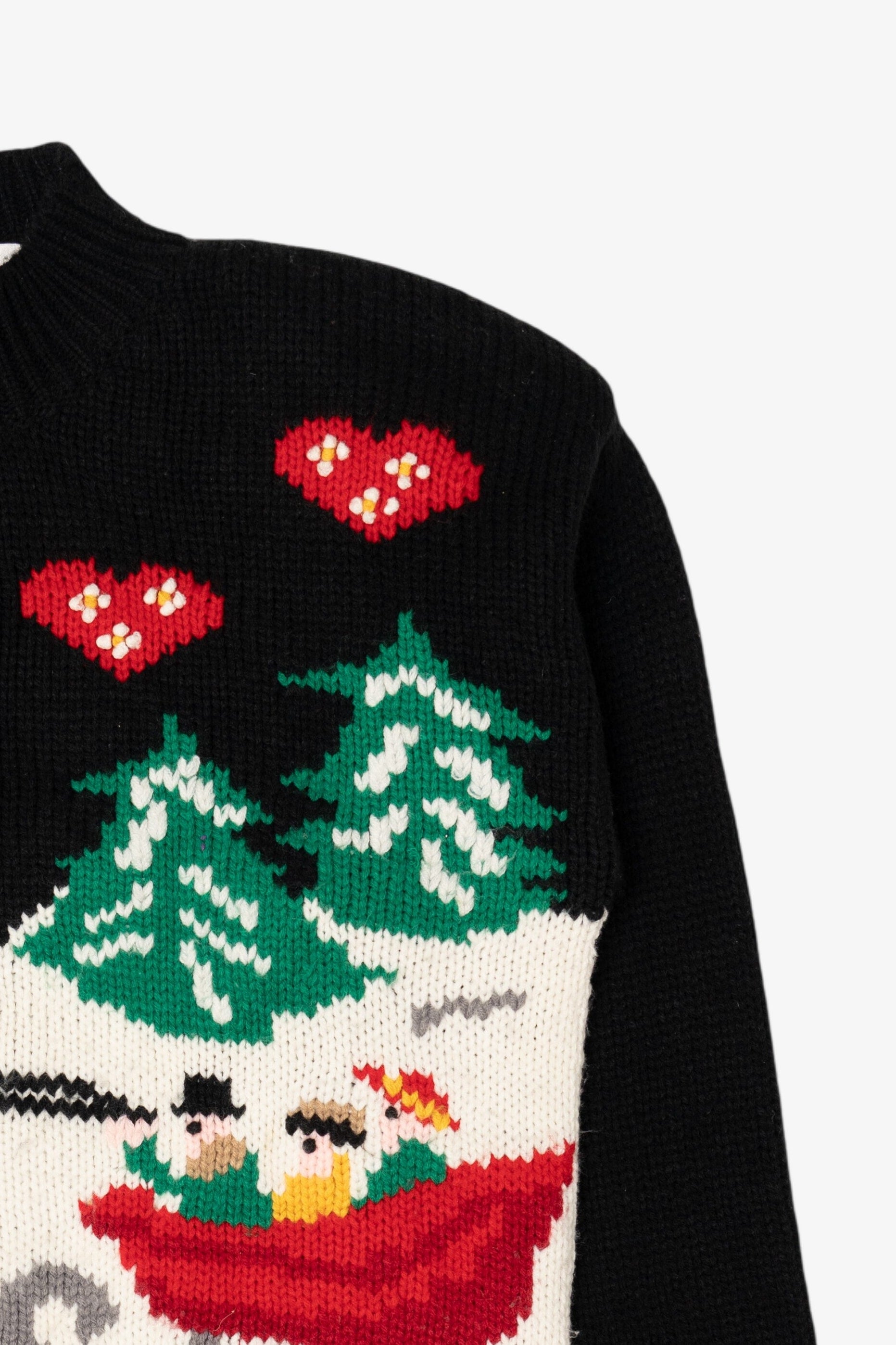 Vintage Black Karen Scott Sleigh Ride Ugly Christmas Pullover (1990s)