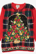 Vintage Red Heirloom Collectible Tree Ugly Christmas Pullover (1990s)