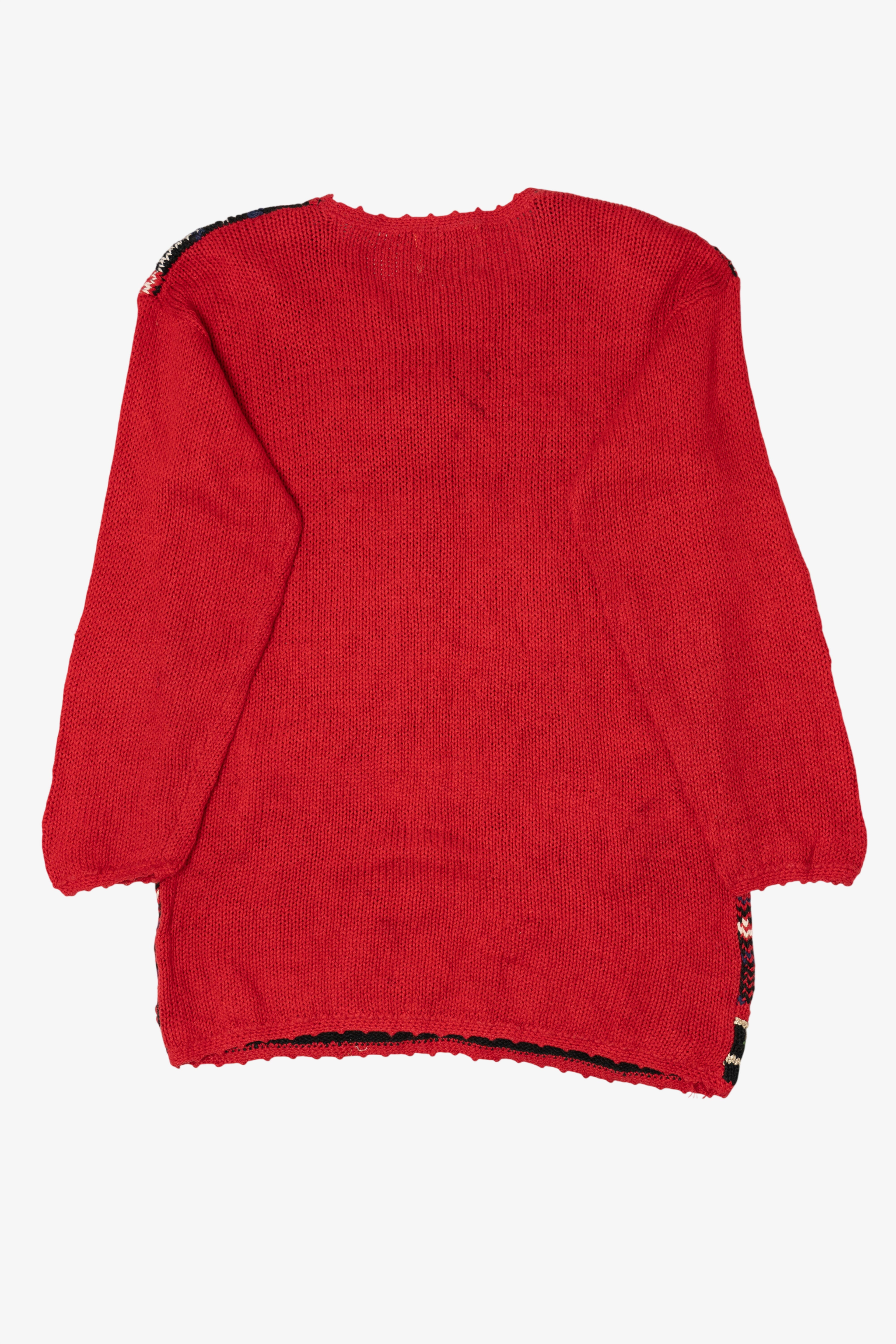 Vintage Red Heirloom Collectible Tree Ugly Christmas Pullover (1990s)