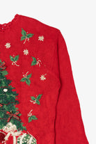 Vintage Red Presents Under Trees Ugly Christmas Pullover (1990s)