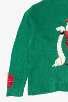 Vintage Green Marisa Christina Santa Ugly Christmas Pullover (1990s)