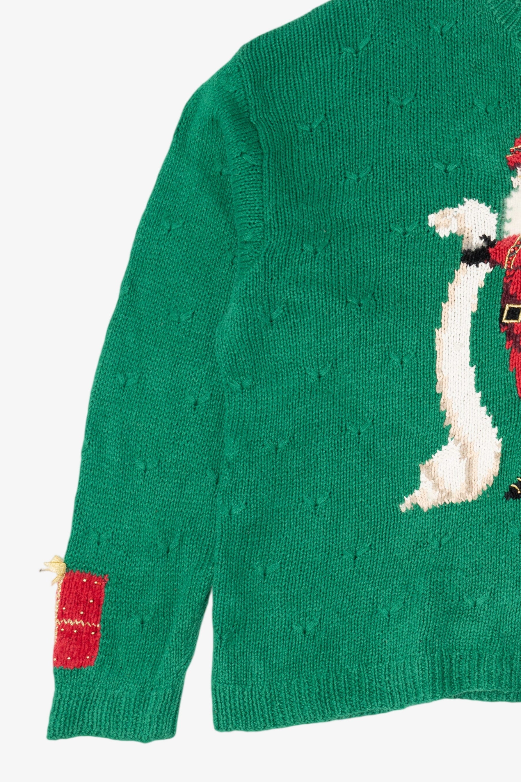 Vintage Green Marisa Christina Santa Ugly Christmas Pullover (1990s)