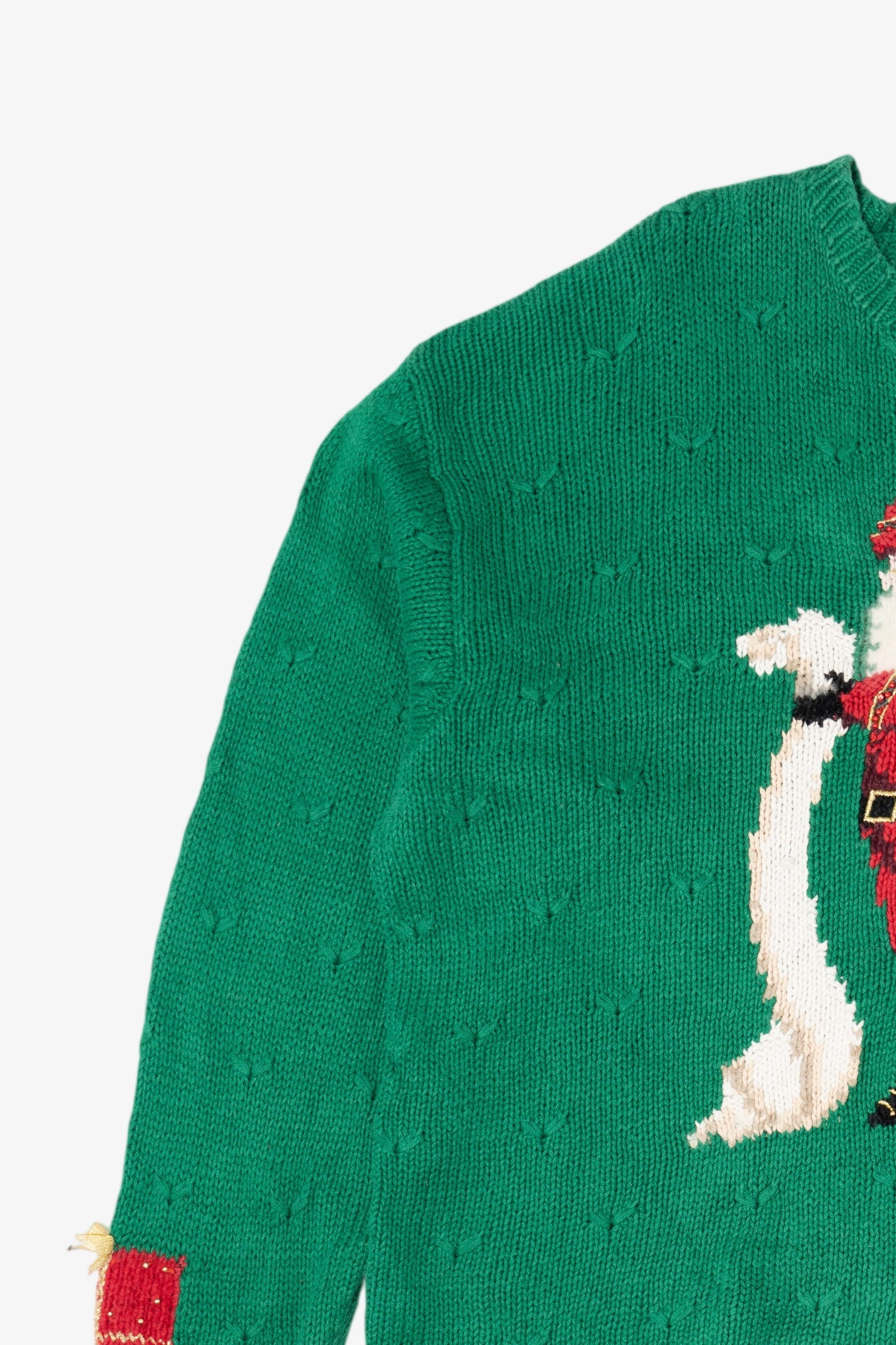Vintage Green Marisa Christina Santa Ugly Christmas Pullover (1990s)